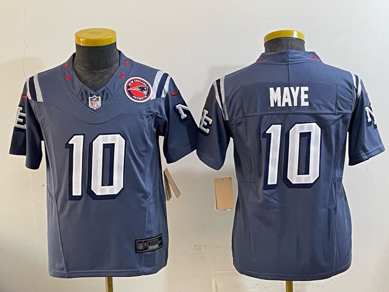 Youth 2026 New England Patriots #10 Maye blue Throwback 5th generation Nike Limited NFL Jersey style 012081->youth nfl jersey->Youth Jersey